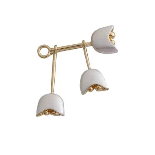 MKEMQXBEP Metallglocke Orchideenblumenbrosche Weibliche Exquisite Pin Mode-Accessoires(Matt Silver 1pc) von MKEMQXBEP