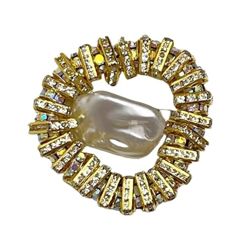 MKEMQXBEP Norwegische Nischen-Diamant-Perlen-Brosche, Luxus-Temperament-Anzug, Mantel-Brosche(Golden Triangle 1pc) von MKEMQXBEP