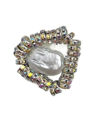 MKEMQXBEP Norwegische Nischen-Diamant-Perlen-Brosche, Luxus-Temperament-Anzug, Mantel-Brosche(Silver Triangle 1pc) von MKEMQXBEP