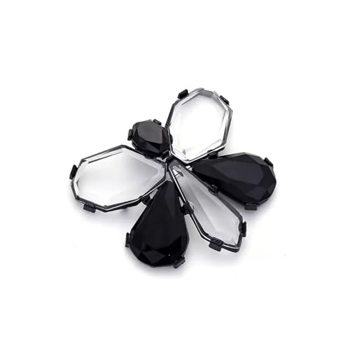 MKEMQXBEP Übertrieben Geometrische Bunte Transparent Harz Große Schmetterling Brosche for Frauen Blume Pin Ancessories(Balck White 1PC) von MKEMQXBEP