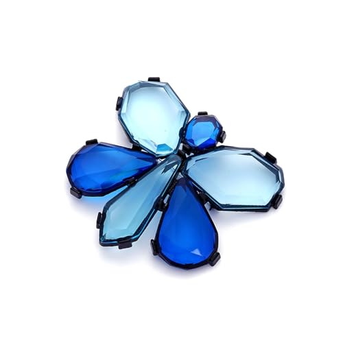 MKEMQXBEP Übertrieben Geometrische Bunte Transparent Harz Große Schmetterling Brosche for Frauen Blume Pin Ancessories(Blue 1PC) von MKEMQXBEP