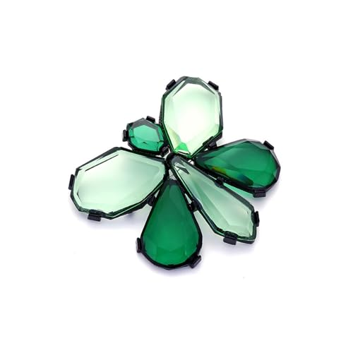 MKEMQXBEP Übertrieben Geometrische Bunte Transparent Harz Große Schmetterling Brosche for Frauen Blume Pin Ancessories(Green 1PC) von MKEMQXBEP