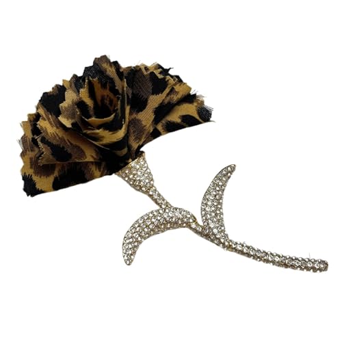 MKEMQXBEP Übertrieben Rote Rose Brosche for Frauen Anzug Mantel Pin Mode-Accessoires(Leopard 1pc) von MKEMQXBEP
