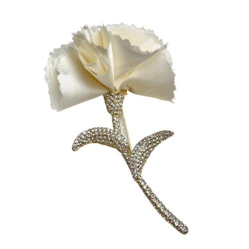 MKEMQXBEP Übertrieben Rote Rose Brosche for Frauen Anzug Mantel Pin Mode-Accessoires(White 1pc) von MKEMQXBEP