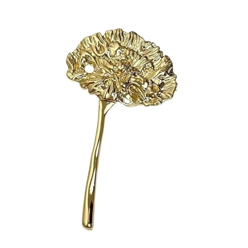 Vintage Löwenzahn Blatt Metall Broschen for Frauen Anzug Corsage Pins Mode Zubehör Party Schmuck(Gold 7CM 1PC) von MKEMQXBEP