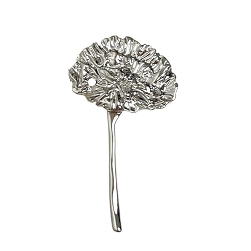 Vintage Löwenzahn Blatt Metall Broschen for Frauen Anzug Corsage Pins Mode Zubehör Party Schmuck(Silver 7CM 1PC) von MKEMQXBEP