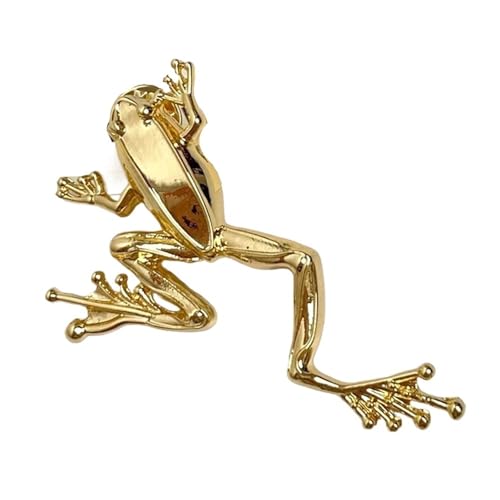 MKEMQXBEP Vintage Metall Frosch Brosche for Frauen Anzug Brosche Luxus Mode Originalität Schmuck Geschenk(Gold 1PC) von MKEMQXBEP