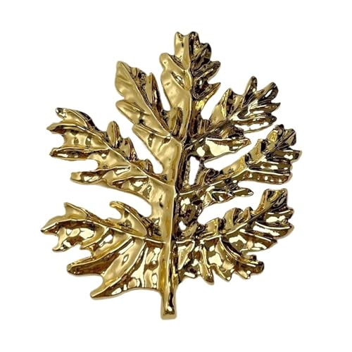 MKEMQXBEP Vintage übertrieben Metall große Maple Leaf Brosche for Frauen Anzug Corsage Pins Party Schmuck(Gold 11.7CM 1PC) von MKEMQXBEP