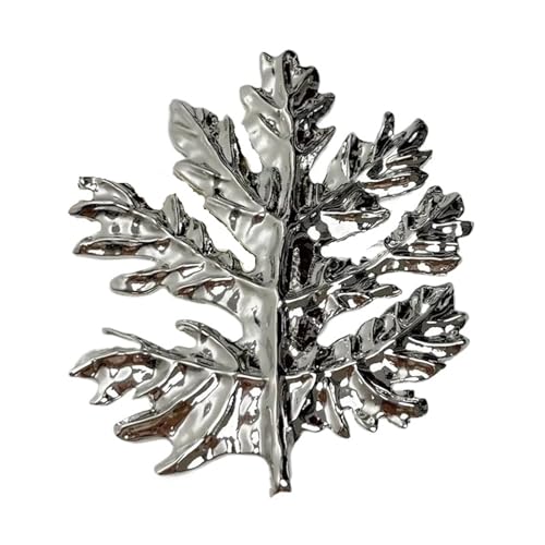 MKEMQXBEP Vintage übertrieben Metall große Maple Leaf Brosche for Frauen Anzug Corsage Pins Party Schmuck(Silver 11.7CM 1PC) von MKEMQXBEP