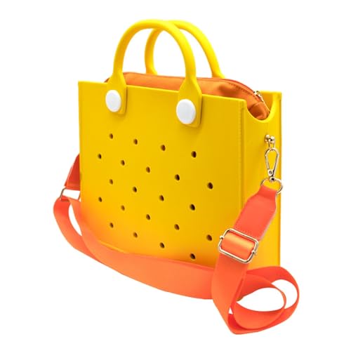 MKEMQXBEP Weiche Gummi Frauen Schulter Tasche Bunte Mode Strand Handtasche Sommer Stil Einkaufstaschen(C9 1PC) von MKEMQXBEP
