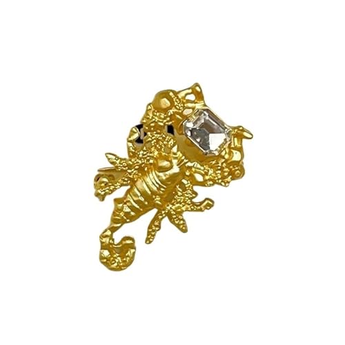 Nische Retro Scorpion Gem Brosche Männer und Frauen Anzug Pin Mode Mantel Corsage(Small Gold 1pc) von MKEMQXBEP