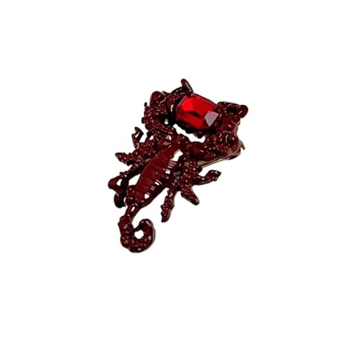 Nische Retro Scorpion Gem Brosche Männer und Frauen Anzug Pin Mode Mantel Corsage(Small red Brown 1pc) von MKEMQXBEP