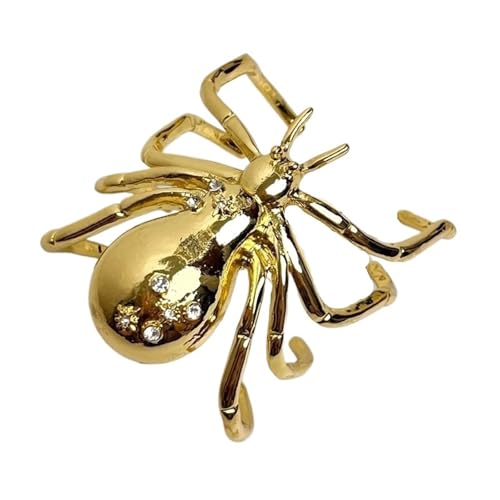 Persönlichkeit übertrieben Legierung Spinne Tier Ring Ohrringe Brosche Halskette Armband for Frauen(Bracelet gold 1pc) von MKEMQXBEP