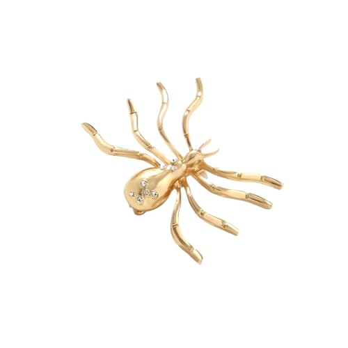 Persönlichkeit übertrieben Legierung Spinne Tier Ring Ohrringe Brosche Halskette Armband for Frauen(Brooch gold 1pc) von MKEMQXBEP