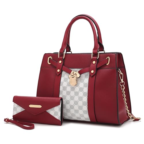 MKF Collection Crossbody Tote Bag für Frauen & Wristlet Wallet Wallet Set - PU Leder Top-Handle Satchel Shoulder Handtasche, Cp Red, Large MKF Collection Crossbody Tote Bag für Frauen & Wristlet Wallet Wallet Set - PU Leder Top-Handle Satchel Shoulder Handtasche, Cp Red, Large von MKF Collection
