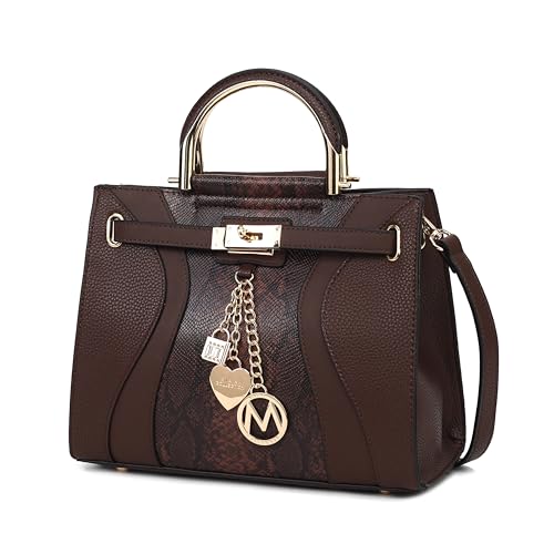MKF Collection Mia K Damen-Umhängetasche, veganes Leder, Tragegriff oben, Handtasche, Cayden Coffee, Medium von MKF Collection
