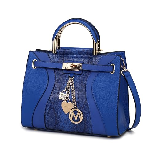 MKF Collection Mia K Damen-Umhängetasche, veganes Leder, Tragegriff oben, Handtasche, Cayden Royal Blue, Medium von MKF Collection