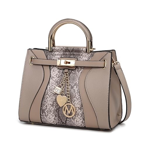 MKF Collection Mia K Damen-Umhängetasche, veganes Leder, Tragegriff oben, Handtasche, Cayden Taupe, Medium von MKF Collection