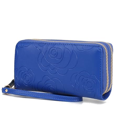 MKF Collection Mia K Geldbörse mit Handgelenkschlaufe für Damen, Lederarmband mit Kartenfächern, Ellie Royal Blue, Casual von MKF Collection