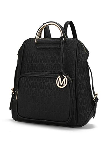 Mia K Collection PU Leder Rucksack börse für Frauen & Teenager Mädchen â€“ Damen Mode Reise â€“ GroÃŸe Büchertasche Top-Griff, Schwarz (Torra Black), Large von MKF Collection