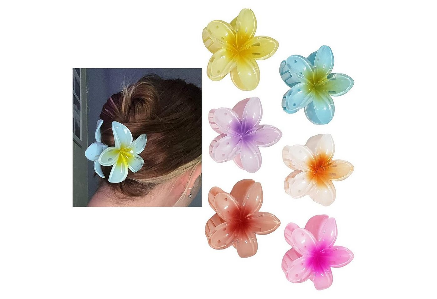 MKING Haarspange 6 Stück Blumen Haarspangen, niedliche Haarklammern für Frauen von MKING
