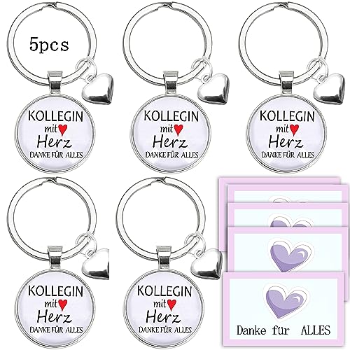 5 Stück 3D Schlüsselanhänger karte für Abschiedsgeschenk Kollegen Jobwechsel Geschenk Kollegin Abschied Kollegin Abschied Kollegen Geschenk Geschenke für Kollegen Ruhestand Geschenk Dankeschön von MKISHINE