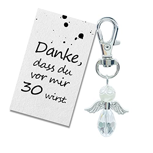 Geschenke Zum 30 Geburtstag Geburtstagskarte, Geschenkkarte Schutzengel Schlüsselanhänger Geschenk-Danke zum 30. Geburtstag für Frau Frauen Mütter Mädchen Männer Freunde Romantik von MKISHINE