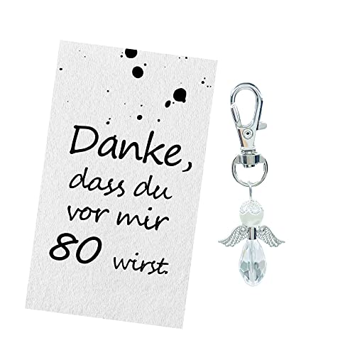 Geschenke Zum 80 Geburtstag Geburtstagskarte, Geschenkkarte Schutzengel Schlüsselanhänger Geschenk-Danke zum 80. Geburtstag für Frau Frauen Mütter Mädchen Männer Freunde Romantik von MKISHINE