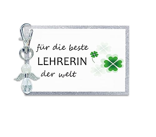MKISHINE Schlüsselanhänger Lehrerin Schutzengel +karte Danke für Alles Geschenk Schule | Planer als Geschenk für Lehrer zum Geburtstag | schönes Abschiedsgeschenk von MKISHINE