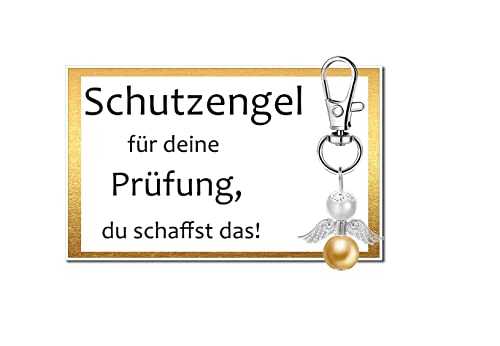 MKISHINE Schutzengel Glücksbringer Schlüsselanhänger Geschenk bevorstehende Prüfung Abitur Abschluss Diplomarbeit Master Schulabschluss Führerschein von MKISHINE