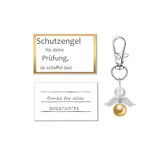 MKISHINE Schutzengel Glücksbringer Schlüsselanhänger Geschenk bevorstehende Prüfung Abitur Abschluss Diplomarbeit Master Schulabschluss Führerschein von MKISHINE
