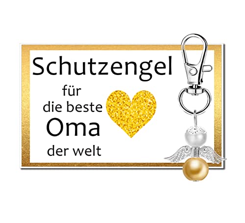 MKISHINE Schutzengel Schlüsselanhänger Geschenke für Oma von Enkelin Enkeln, Oma Geschenke -Geburtstagsgeschenk Oma Personalisierte, Großelterntag, Erntedankfest, Weihnachtsgeschenke für Oma von MKISHINE