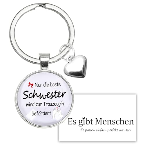 MKISHINE Trauzeugin Schwester Fragen Geschenk 3D Schlüsselanhänger Trauzeugin Geschenk,Fragearmband Trauzeugin,Kommt in einer hübschen Geschenk-Box von MKISHINE