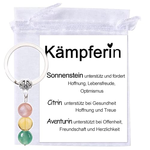 Schlüsselanhänger Kristall KÄMPFERIN Geschenk Mutmacher Geschenk Aufmuntern Krebs Krebskämpfer Sternenmama Lieblingsmensch Beste Freundin Herzensmensch von MKISHINE