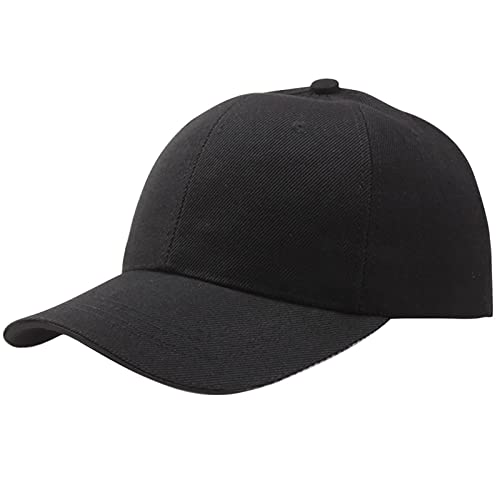 Basecap Herren Schwarz Hip Hop Hut Baumwolle Snapback Sommercap Sport Caps Sommer Atmungsaktive Baseballkappen Sommermütze Outdoorhut Coole Basic Leichte Sommer Kappe Erwachsene Freizeit Dad Caps von MKIU9