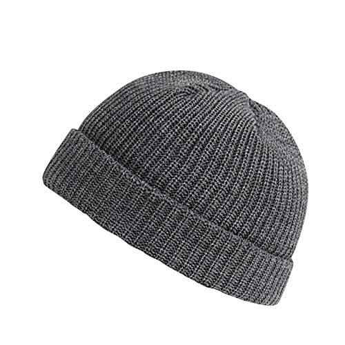 Beanie Mütze Unisex Merino Beanie Laufmütze Thermo Warm Schirmmütze Gestrickte Fahrradmütze Weich Bequem Mütze Cuffed Plain Hat Schlupfmütze Wollmütze für Wandern, Skifahren, Arbeiten im Freien von MKIU9