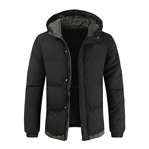 Daunenmantel Herren Lang Pufferjacke Verstaubare Outdoorjacke Thermojacke Hybridjacke Daunenmantel Winterjacke Puffermantel Daunenjacke Wasserabweisender Warm Jacket Slim Fit Wintermantel für Männer von MKIU9