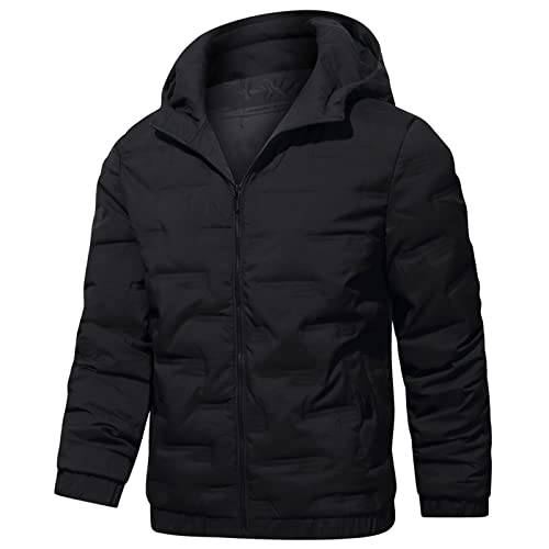 Daunenmantel Herren Leicht Softshelljacke Gesteppte Pufferjacke Thermojacke Winterjacke Reißverschluss Kapuzenmantel Puffermantel Stretch Steppjacke Herrenjacke Daunenparka Sportjacke Trainingsjacke von MKIU9