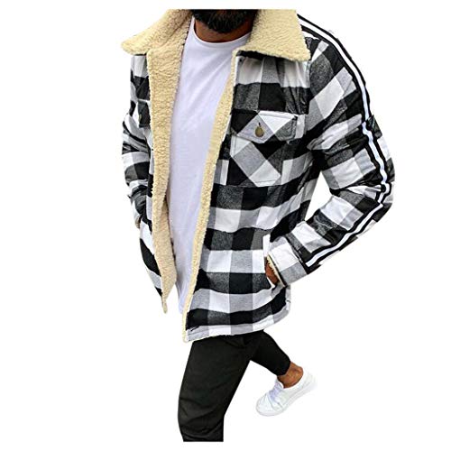 Hemd Herren Langarm Regular Fit Winterjacke mit Kapuze Loose Fit Winterhemd Flanellhemd Karohemd Warme Fleecefutter Hemdjacke Holzfällerhemd Übergangsjacke Kariert Hemd Modisch Arbeitshemd Markenhemd von MKIU9