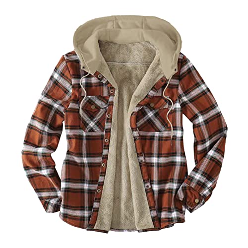 Hemd Herren Regular Fit Outdoorjacke Holzfällerhemd Flanellhemd Winterhemd Übergangsjacke Regular Fit Thermohemd Baumwollhemd Winddicht Plus Size Flanellhemden Button Down Freizeithemd für Männer von MKIU9