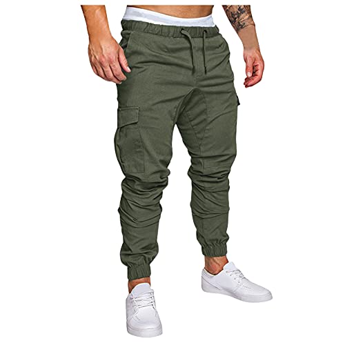 Herren Freizeithose Herrenhose Regular Fit Trainingshose Stoffhose Trekkinghose Taschenhose Tactical Hosen Frachthose Baumwollhose Rangerhose Funktionshose mit Seitentaschen Sweathose All-Match von MKIU9