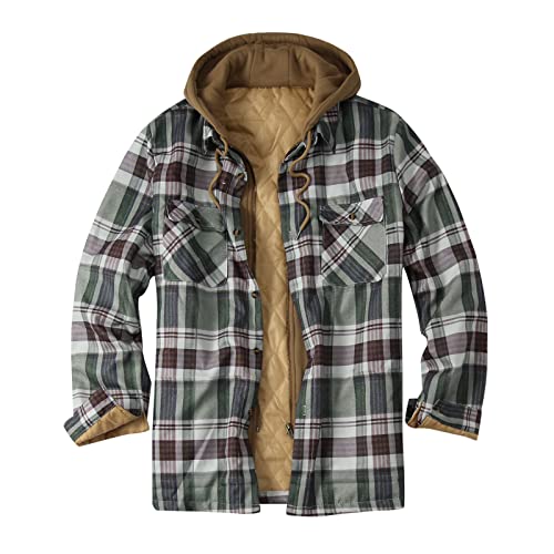 MKIU9 Flanellhemd Herren Winterjacke mit Kapuze Loose Fit Winterhemd Flanellhemd Holzfällerhemd Baumwolle Innenfutter Hemdjacke Übergangsjacke Kariert Hemd Modisch Herbstjacke Arbeitshemd Markenhemd von MKIU9