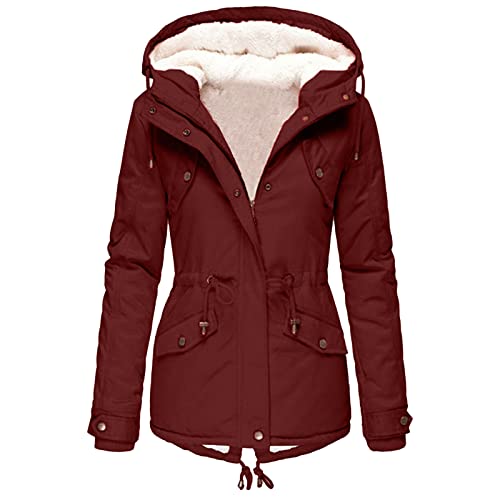 MKIU9 Jacke Damen Herbst Lang Plüschmantel Strickjacke Sweatjacke Strickfleecejacke Causal Locker Steppjacke Innenfutter Warm Sweatshirt Softshelljacke Fleecejacken Windbreaker, XL von MKIU9