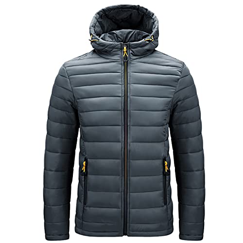 MKIU9 Jacke Herren Winter Outdoorjacke Thermojacke Softshelljacke Pufferjacke Winterjacke Reißverschluss Kapuzenmantel Herrenjacke Warm Baumwolle Daunenjacke Trainingsjacke Wintermantel Funktionjacke von MKIU9