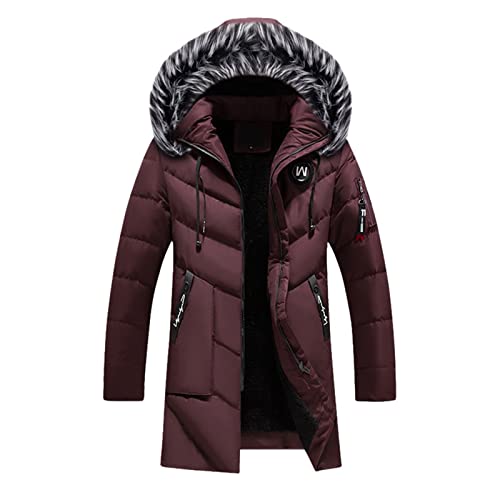 MKIU9 Wintermantel Herren Warm Gefüttert Lang Outdoorjacke Thermojacke Softshelljacke Pufferjacke Daunenmantel Regular Fit Winterjacke Hybridjacke Herrenjacke Übergangsjacke für Outdoor-Sportarten von MKIU9