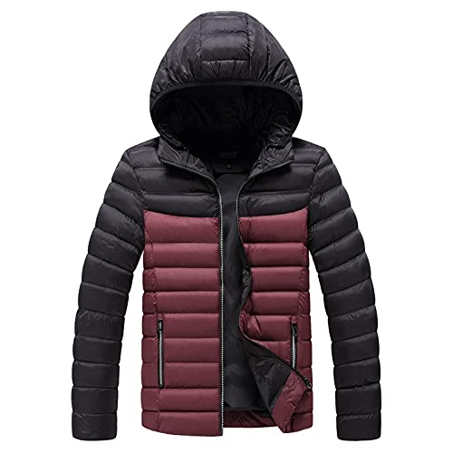 Pufferjacket Herren Outdoorjacke Thermojacke Softshelljacke Pufferjacke Winterjacke Reißverschluss Kapuzenmantel Wasserabweisend Daunenjacke Puffer Jacket Isolationsjacke für Freizeit Wandern Reisen von MKIU9