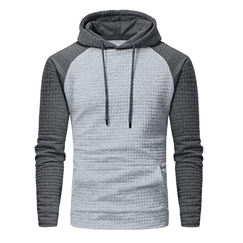 Pullover Herren mit Kapuze Reißverschluss ReißVerschluss Kapuzenjacke Sweatshirts Sportlicher Sweatshirt Kapuzenpullover Casual Lose Shirts Gefüttert Basic Oberteile Pulli Bequemes Passform Sweatjacke von MKIU9