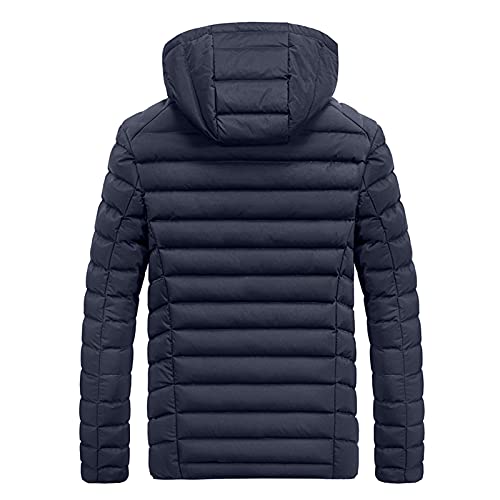 Übergangsjacke Herren Schwarz Outdoorjacke Pufferjacke Thermojacke mit Kapuze Gefütterte Daunenmantel Lightweight Kapuzenmantel Steppjacke Daunenjacke Isolationsjacke Atmungsaktive Funktionjacke von MKIU9