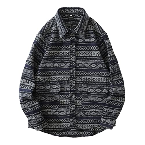 Winterjacke Herren Langarm Wintermantel Flanellhemden Winterhemd mit Kapuze Karohemd Langarm Holzfällerhemd Fleecefutter Mantel Button Down Karierthemd Übergangsjacke Arbeitshemd Herrenhemd von MKIU9