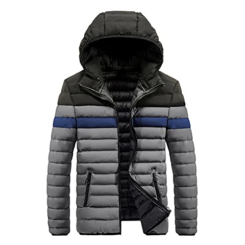 Wintermantel Herren Lang Warm Gefüttert Pufferjacke Outdoorjacke Thermojacke Lightweight Puffermantel Sportliche Kapuzenmantel Steppjacke Daunenjacke Isolationsjacke Atmungsaktive Funktionjacke von MKIU9